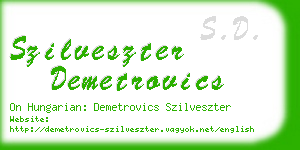 szilveszter demetrovics business card